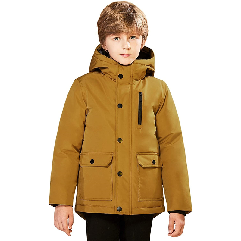 Neueste Mode Kinder tragen Jungen Winter Warmer Mantel für Teenager Kapuzenjacken
