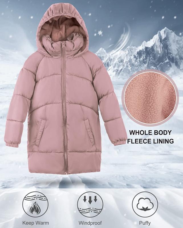 Wintermäntel für Mädchen, schwere, mittellange, warme Jacken, Daunenmantel
