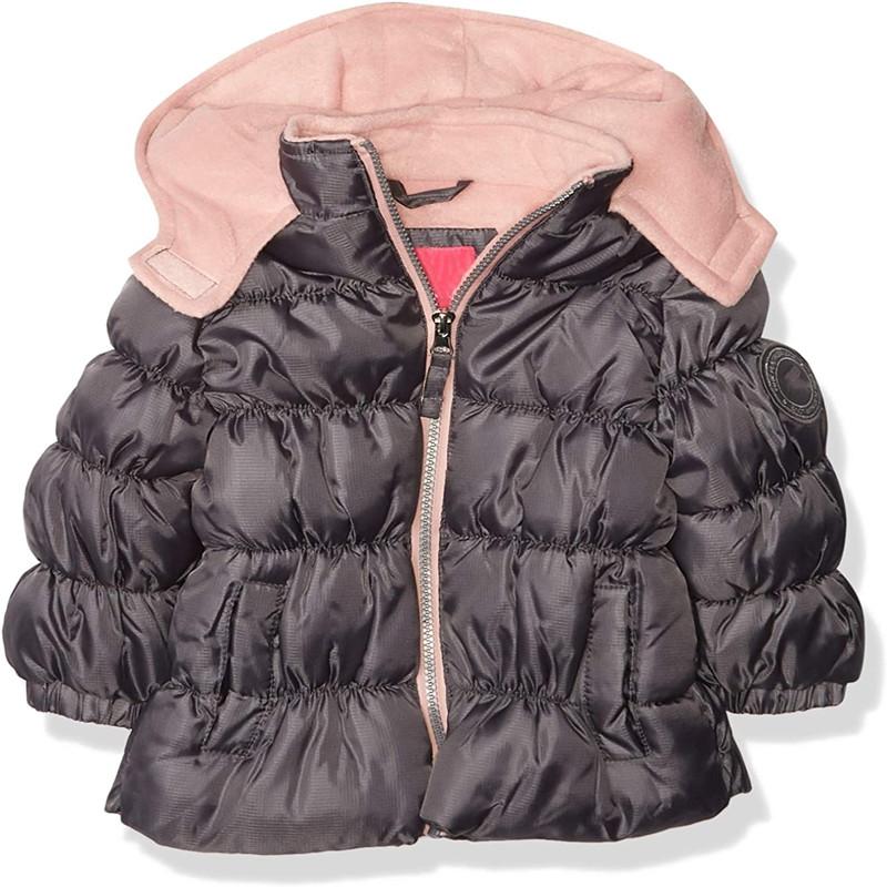  Baby Girls Rip Stop Puffer Jacket with Hood 