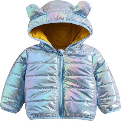  Toddler Baby Boys Girls Jacket Coats Bear Ears Hooded Solid Color Puffer Warm 